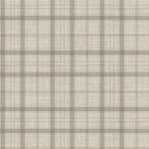 Light Grey Ralph Plaid Wallpaper