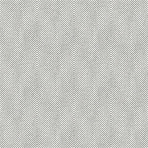 Light Grey Rattan Chevron Textured Wallpaper