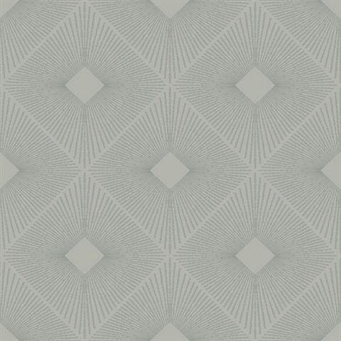 Light Grey & Silver Art Deco Diamond Wallpaper