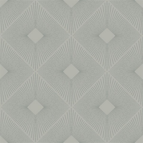 Light Grey & Silver Art Deco Diamond Wallpaper