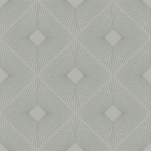 Light Grey &amp; Silver Art Deco Diamond Wallpaper