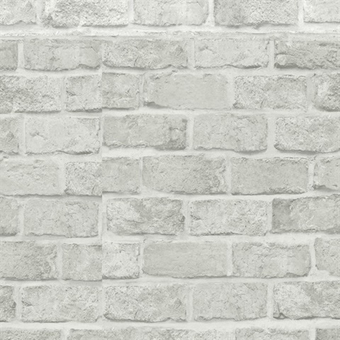 Light Grey Stretcher Brick Peel and Stick Wallpaper