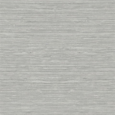 Light Grey Textured Grasscloth Wallpaper