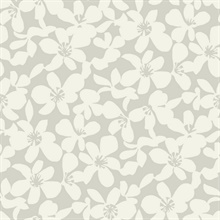 Light Grey Textured Wildflower Free Spirit Wallpaper