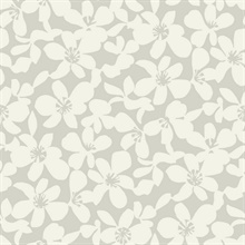 Light Grey Textured Wildflower Free Spirit Wallpaper