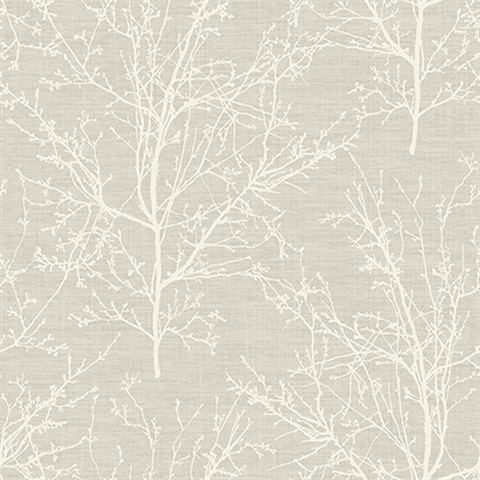 Light Grey Tree Branch Silhouette Wallpaper