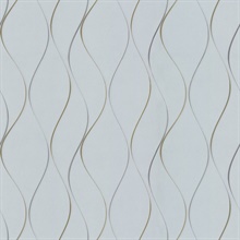 Light Grey Wavy Stripe Vertical Ribbon Wallpaper