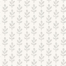 Light Grey Whiskers Light Grey Leaf Wallpaper