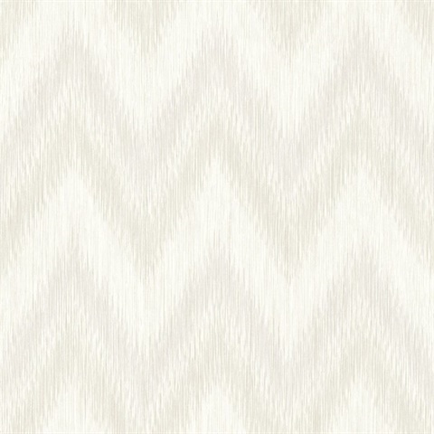 Light Grey & White Regent Flamestitch Wavy Textured Stringcloth Wallpa