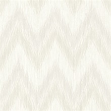 Light Grey & White Regent Flamestitch Wavy Textured Stringcloth Wallpa