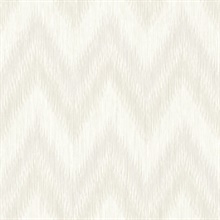Light Grey & White Regent Flamestitch Wavy Textured Stringcloth Wallpa