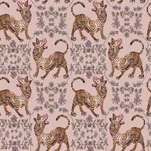 Light Pink Ferrandi Asian Tibetan Tiger Wallpaper