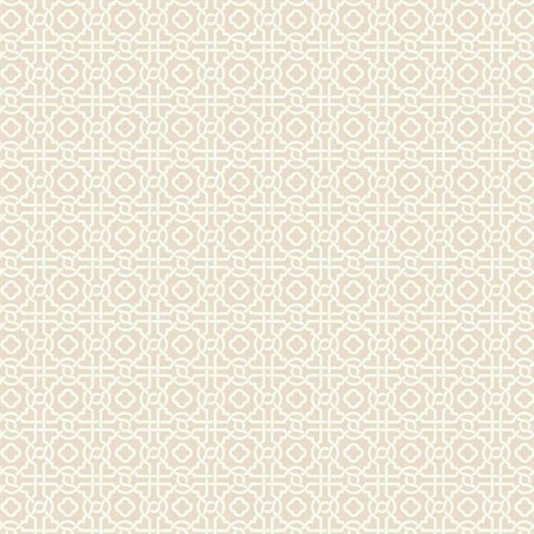 Light Pink Geometric Pergola Lattice Prepasted Wallpaper