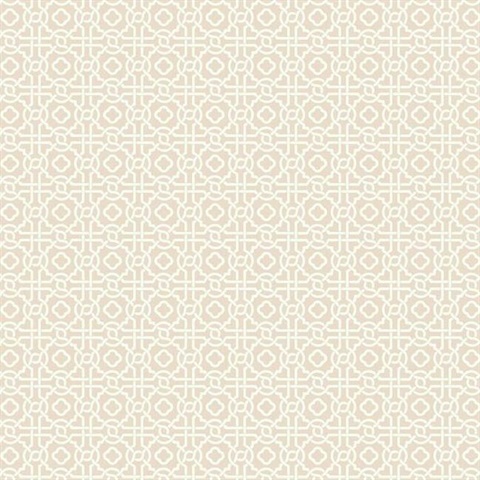 Light Pink Geometric Pergola Lattice Prepasted Wallpaper