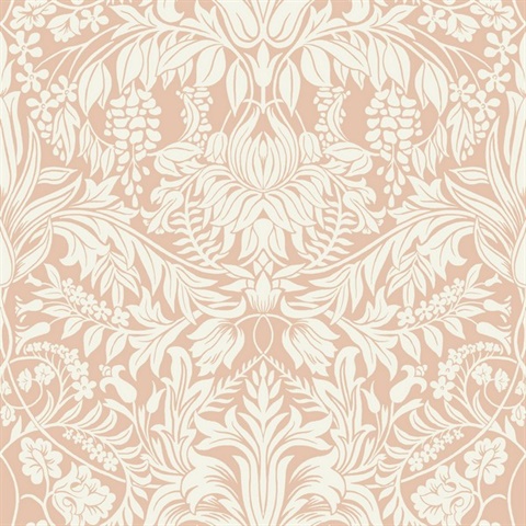 Light Pink Lockwood Damask Wallpaper