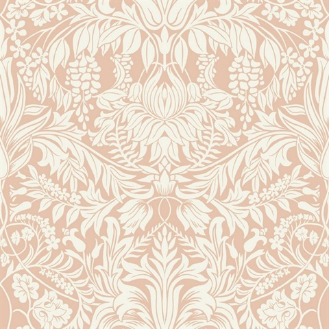 Light Pink Lockwood Damask Wallpaper