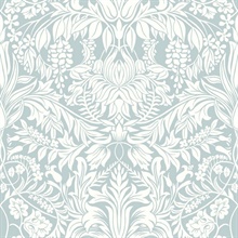 Light Teal Lockwood Damask Wallpaper
