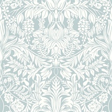 Light Teal Lockwood Damask Wallpaper