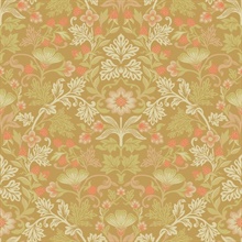 Lila Gold Strawberry Floral Wallpaper