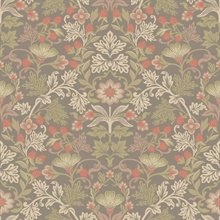 Lila Moss Strawberry Floral Wallpaper