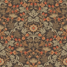 Lila Orange Strawberry Floral Wallpaper