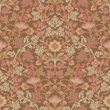 Lila Pink Strawberry Floral Wallpaper