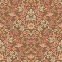 Lila Pink Strawberry Floral Wallpaper