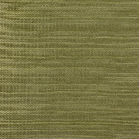 Lillian August Green Grasscloth Wallpaper