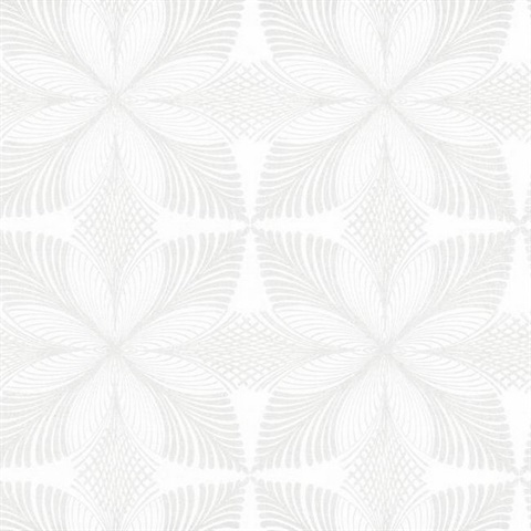 Lily White & Cream Roulettes Art Deco Wallpaper