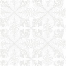 Lily White & Cream Roulettes Art Deco Wallpaper