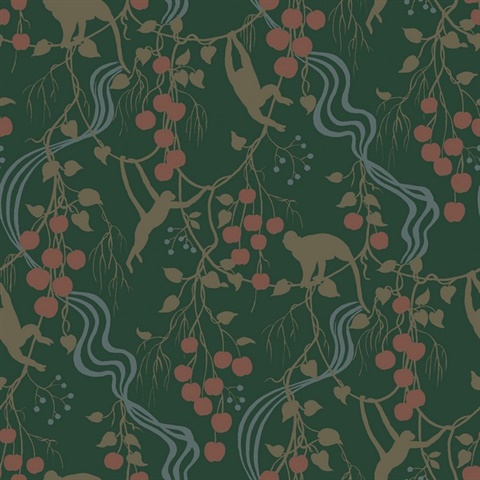 Linden Dark Green Jungle Canopy Wallpaper
