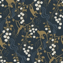 Linden Navy Jungle Canopy Wallpaper