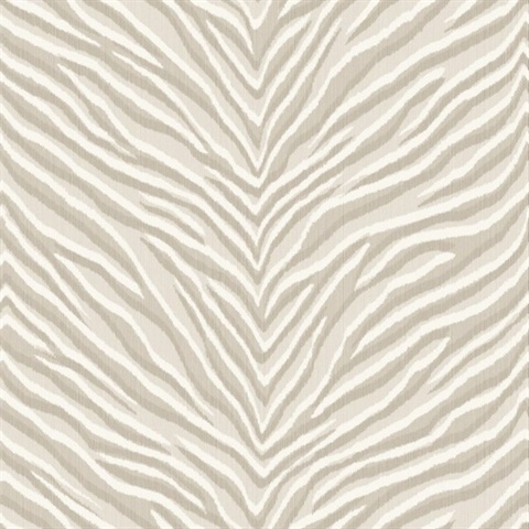 Lindley Beige and Taupe Zebra Stripe Wallpaper