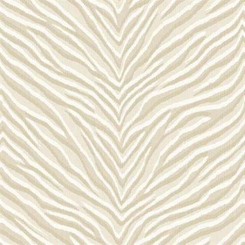 Lindley Beige Zebra Stripe Wallpaper