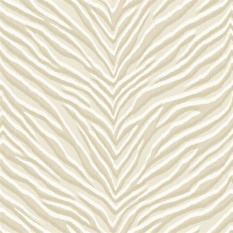 Lindley Beige Zebra Stripe Wallpaper