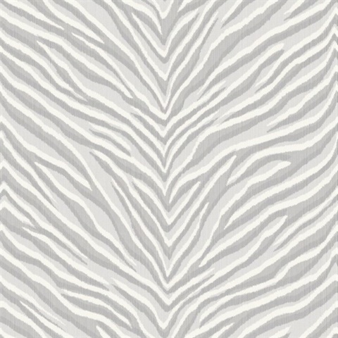 Lindley Light Grey & White Zebra Stripe Wallpaper