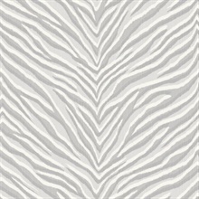 Lindley Light Grey & White Zebra Stripe Wallpaper