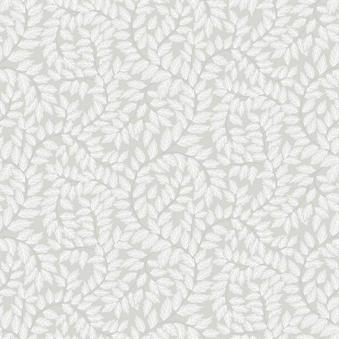Lindlov Grey Leafy Vines Wallpaper