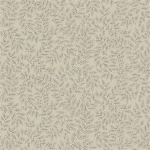 Lindlov Taupe Leafy Vines Wallpaper