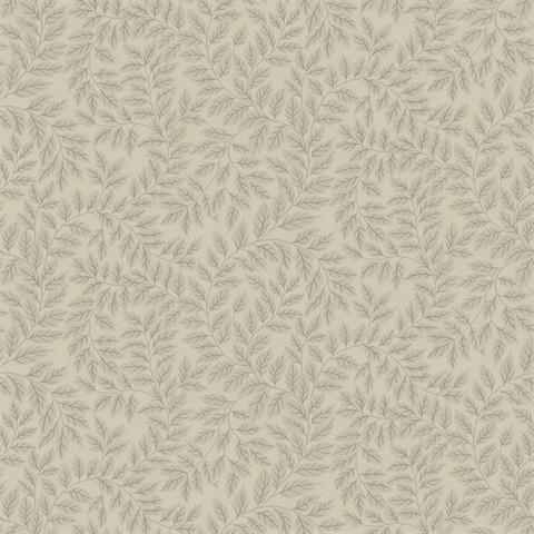 Lindlov Taupe Leafy Vines Wallpaper