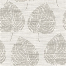 Lindsborg Fossil Textile String Leaf Wallpaper