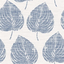 Lindsborg Nautical Blue Textile String Leaf Wallpaper