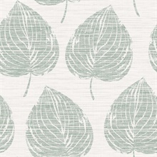 Lindsborg Wintermint Textile String Leaf Wallpaper