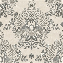 Linen & Charcoal Cottontail Toile Peel & Stick Wallpaper