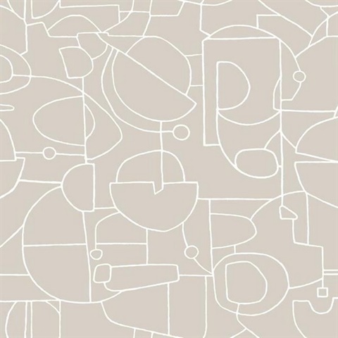 Linen Robotics Peel and Stick Wallpaper