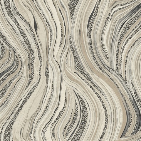 Linen Streaming Marble Vertical Swirl Wallpaper