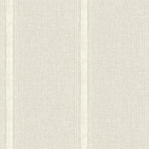 Linette Beige Fabric Stripe Wallpaper
