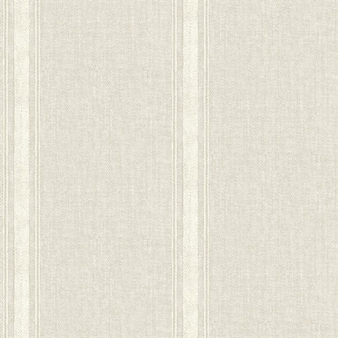 Linette Beige Fabric Stripe Wallpaper