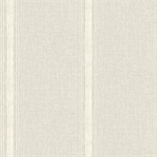 Linette Beige Fabric Stripe Wallpaper