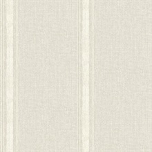 Linette Beige Fabric Stripe Wallpaper